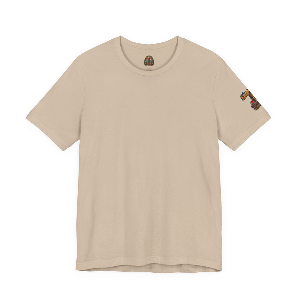 Tropical Iron Graphic Tee — 'Tropical Iron' Back Print Short Sleeve T-Shirt