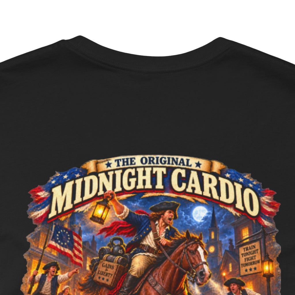 Tropical Night Concert T‑Shirt — "Midnight Cardio the british are coming so is leg day"