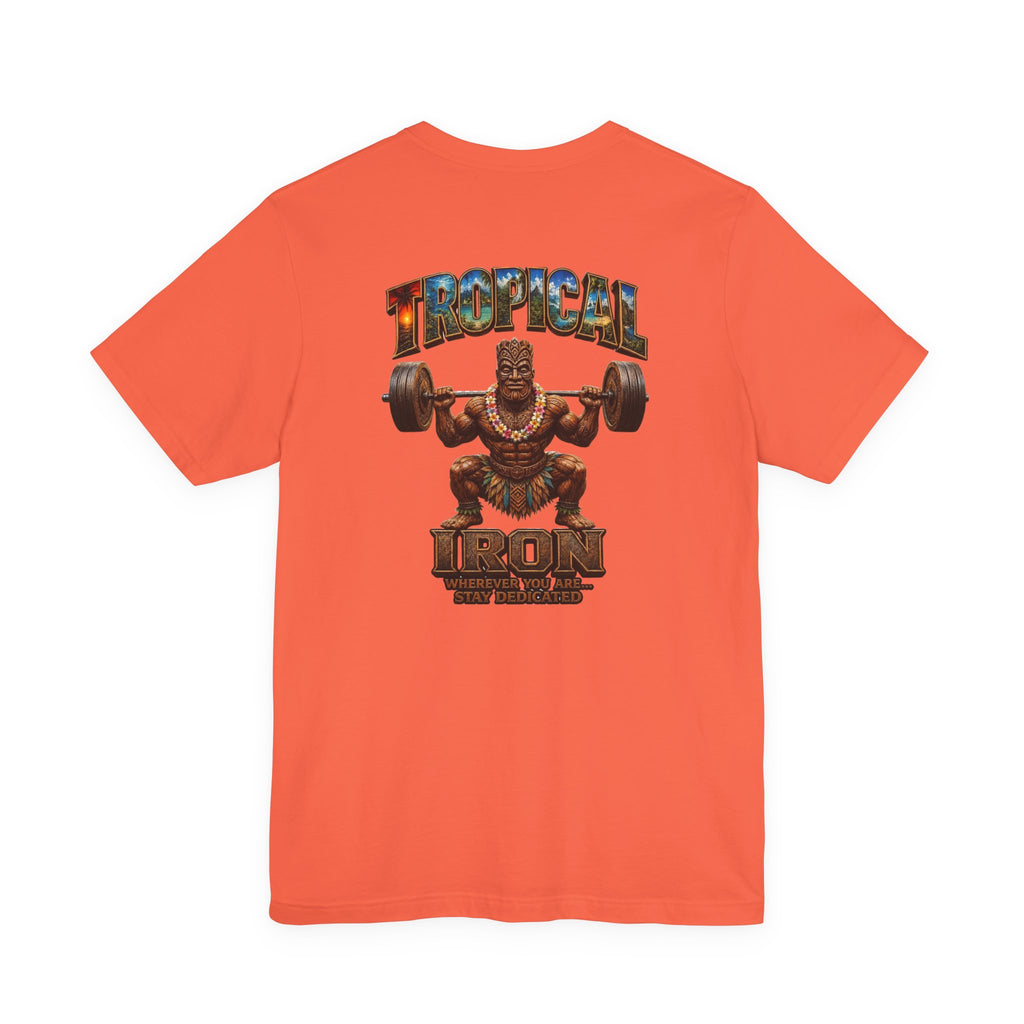 Tropical Iron Weightlifting Tiki — Island Tiki Strength Gym Shirt