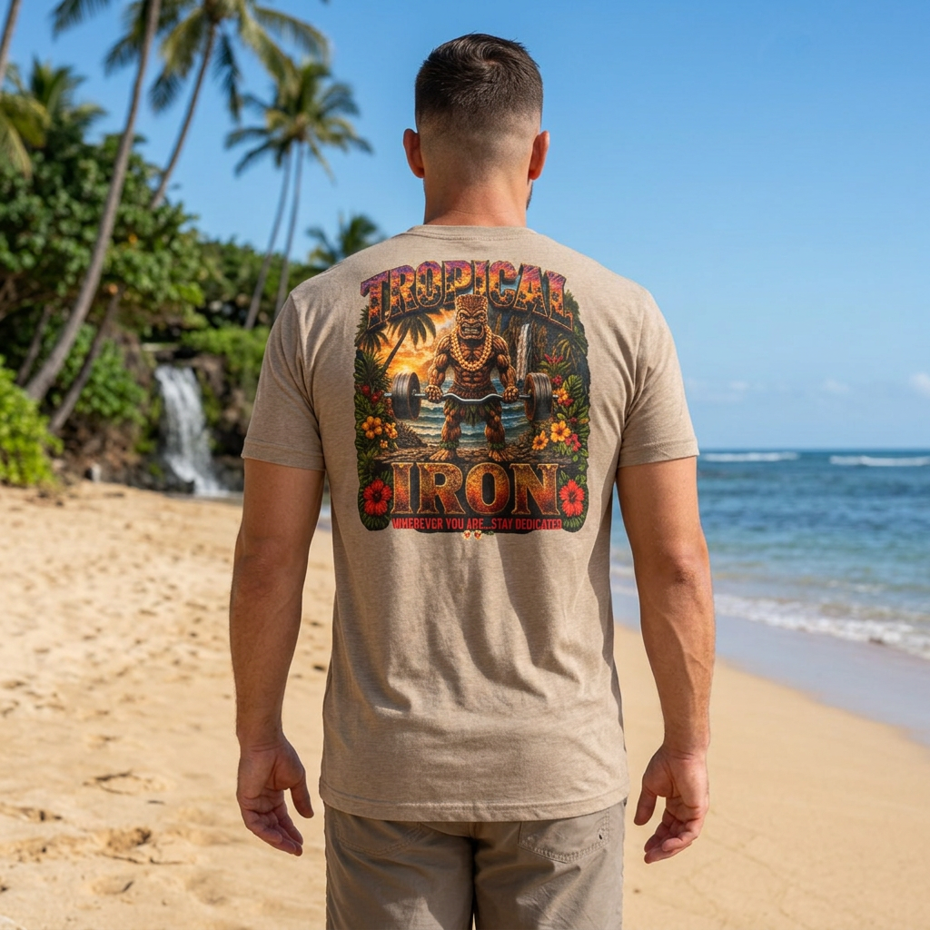 T-Shirt — Tropical Iron  Welcome To The Gun Show Gym Tee