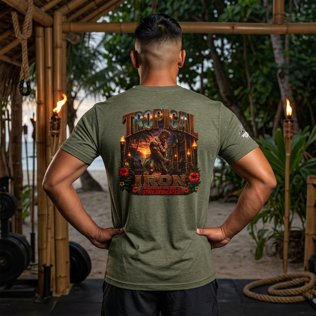 Tropical Iron outdoor gym tee