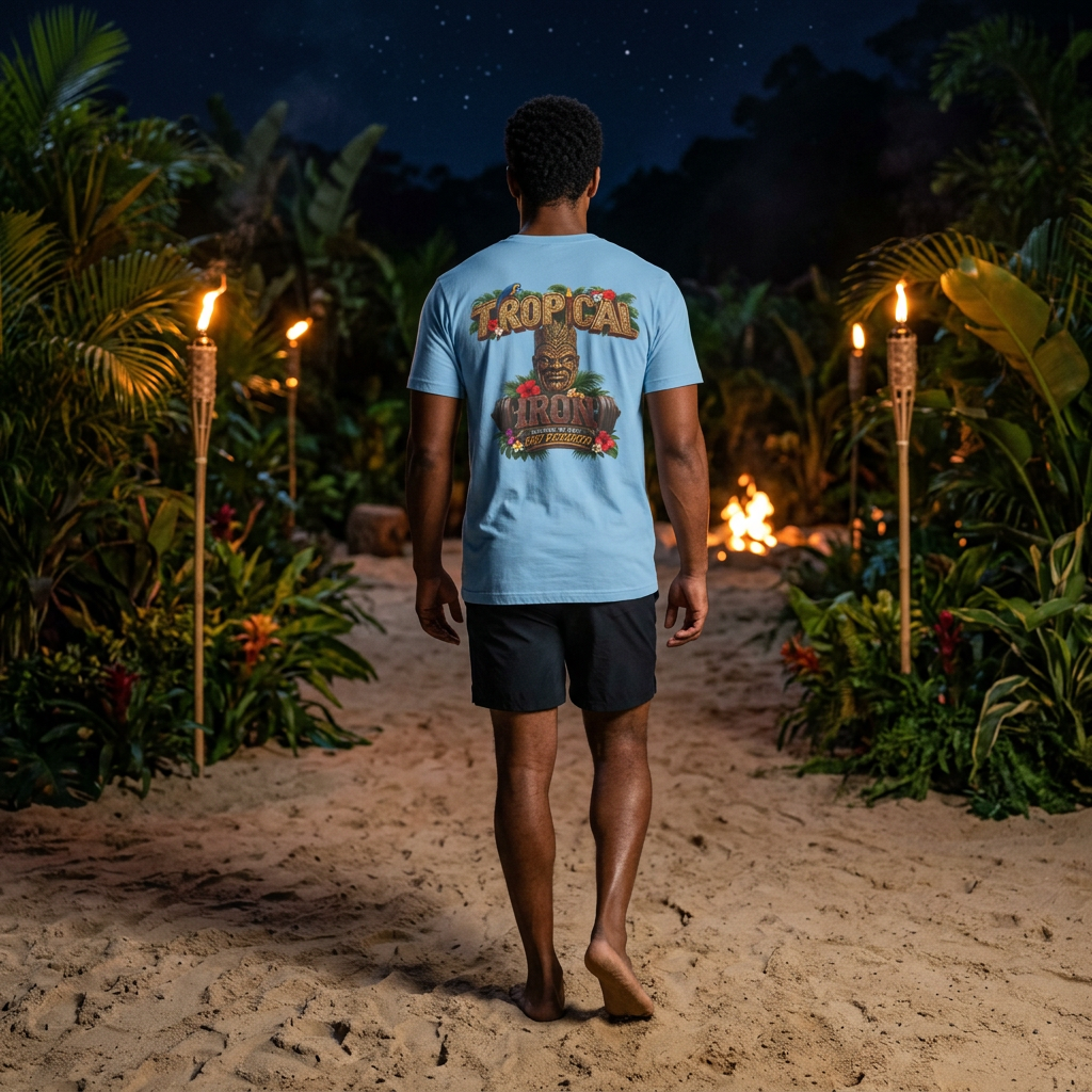Tropical Aloha T-Shirt — 'Tropical Irony' Vintage Tiki Graphic Tee