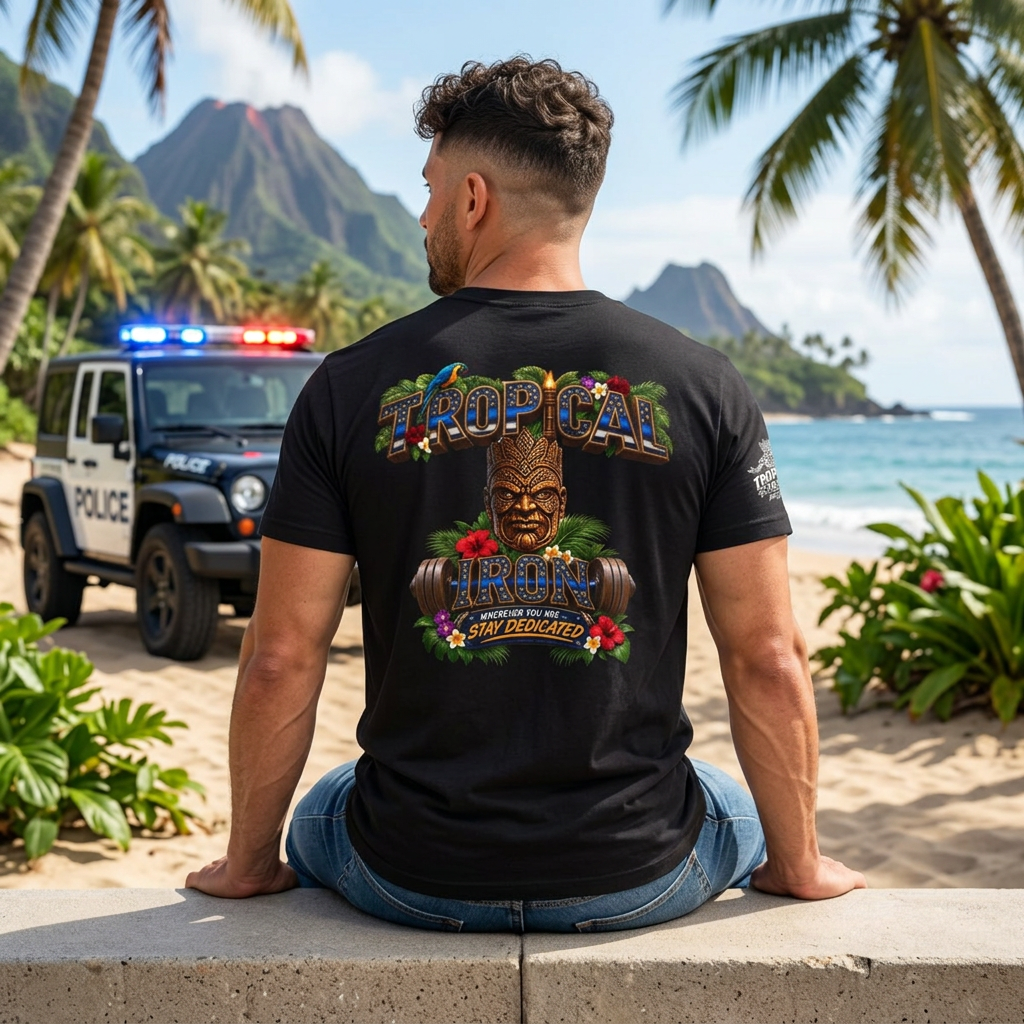 Tropical Iron  Thin Blue Line— Blue line Shirt