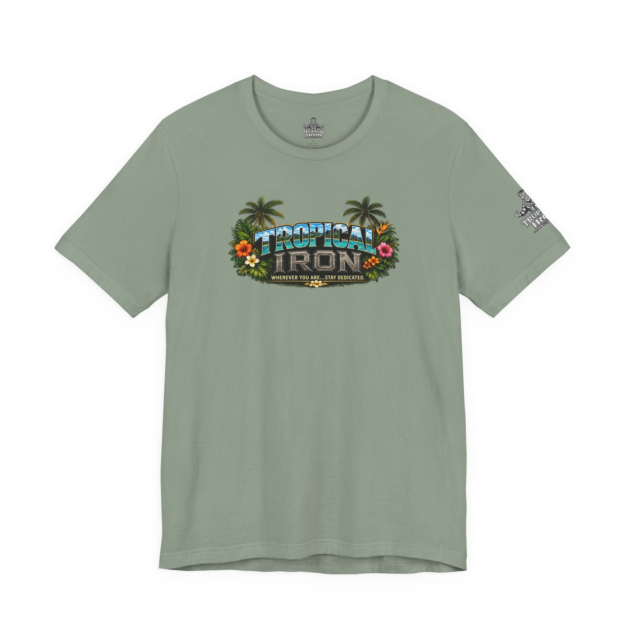 Tropical Iron Graphic Tee — Vintage Surf Palm Beach T-Shirt