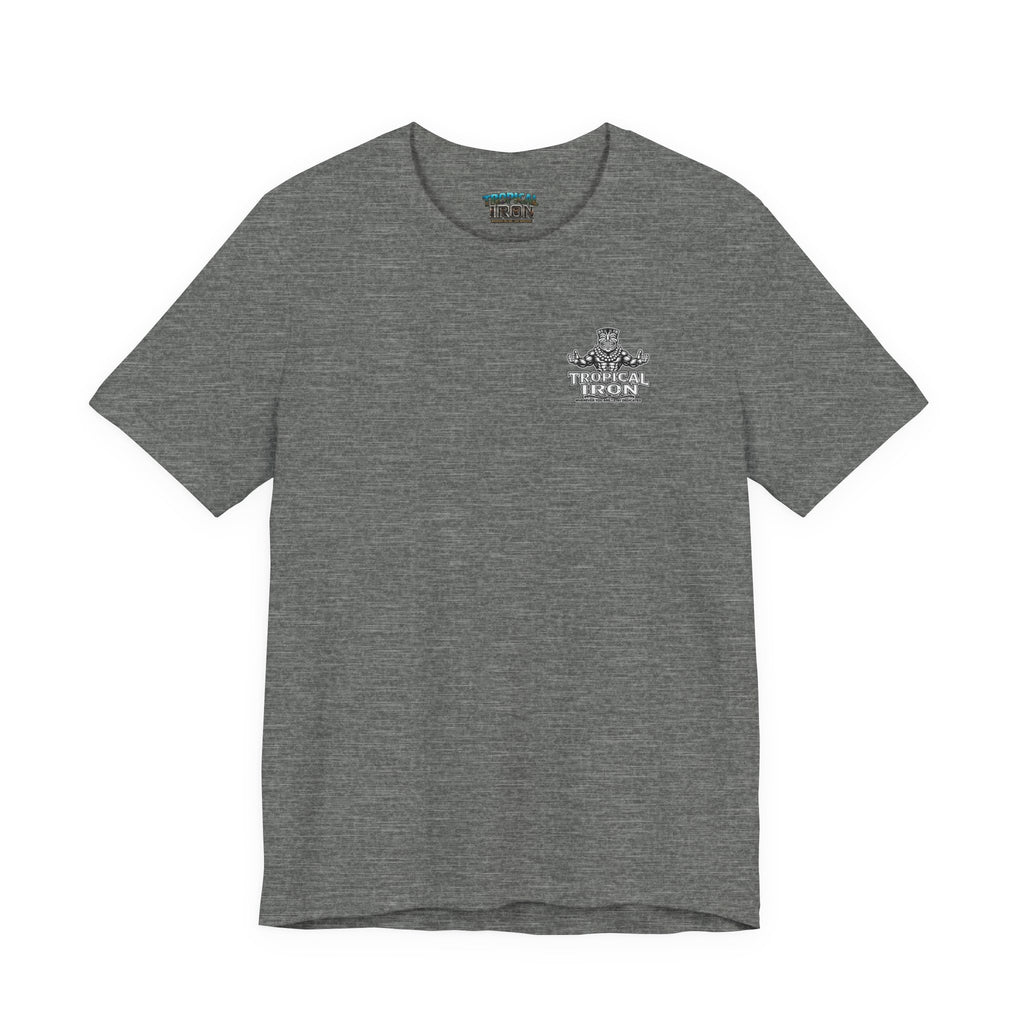 Tropical Iron Beach T-Shirt – 'Tropical Iron' Vintage Surf Crew Tee