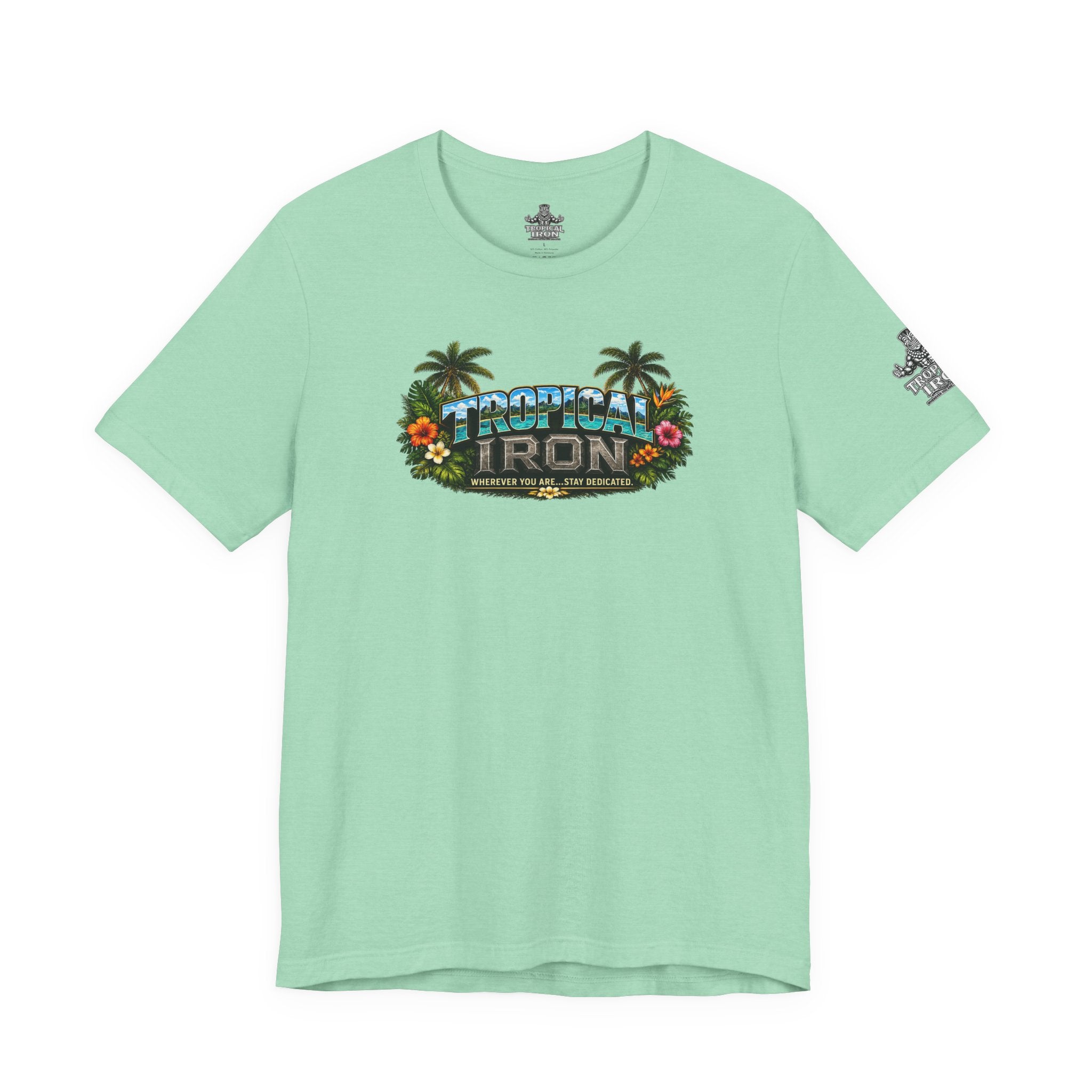 Tropical Iron Graphic Tee — Vintage Surf Palm Beach T-Shirt