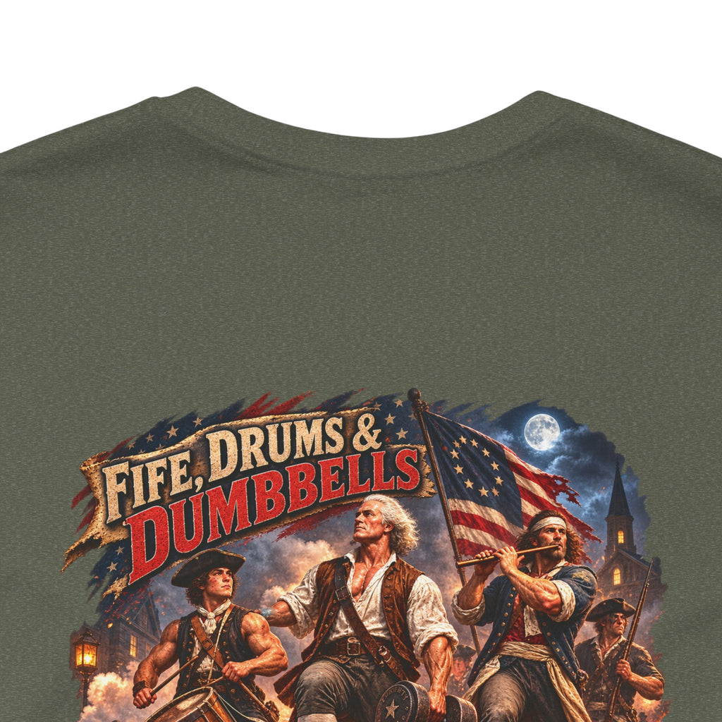 Tropical Iron Band Graphic Tee — "Fife Drums & Dumbrells" Vintage Concert T‑Shirt