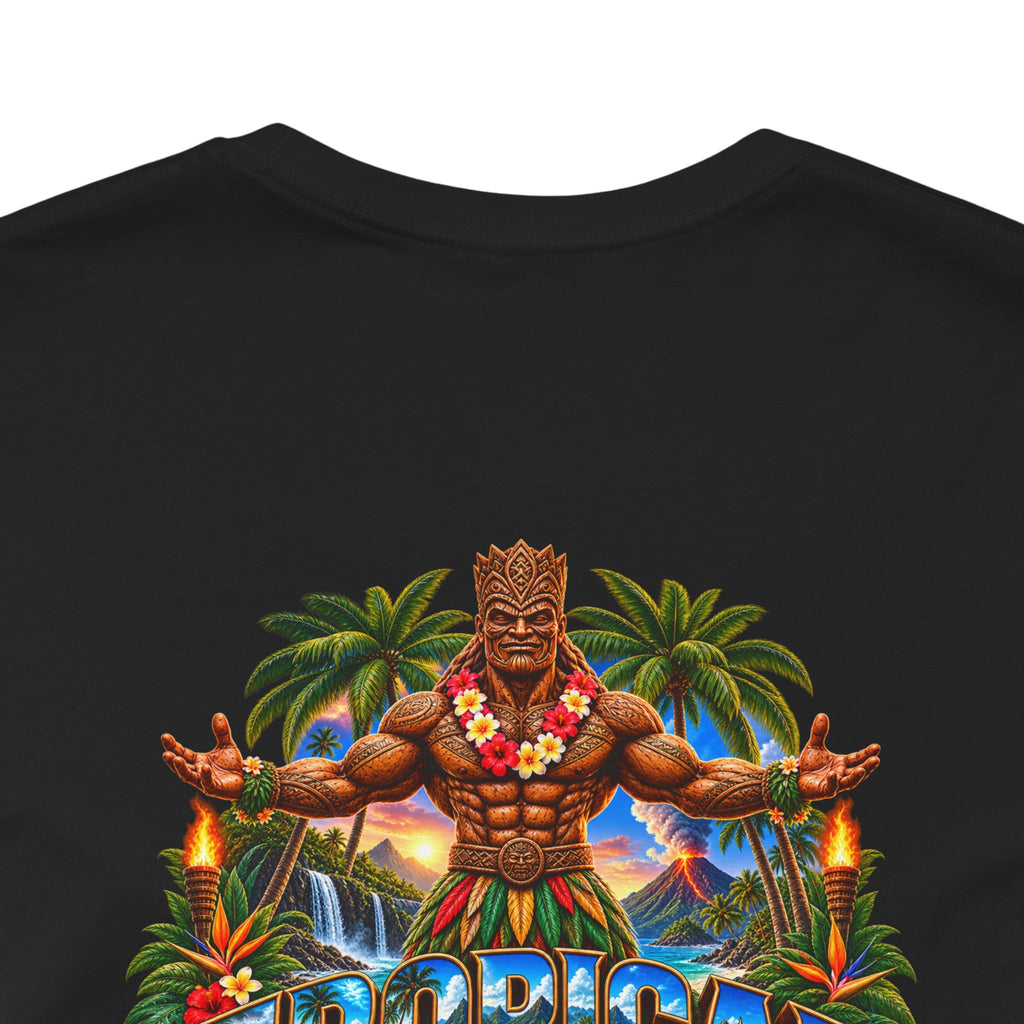 Tiki Guardian Tee — 'Protect the Island' Tropical Graphic T-Shirt