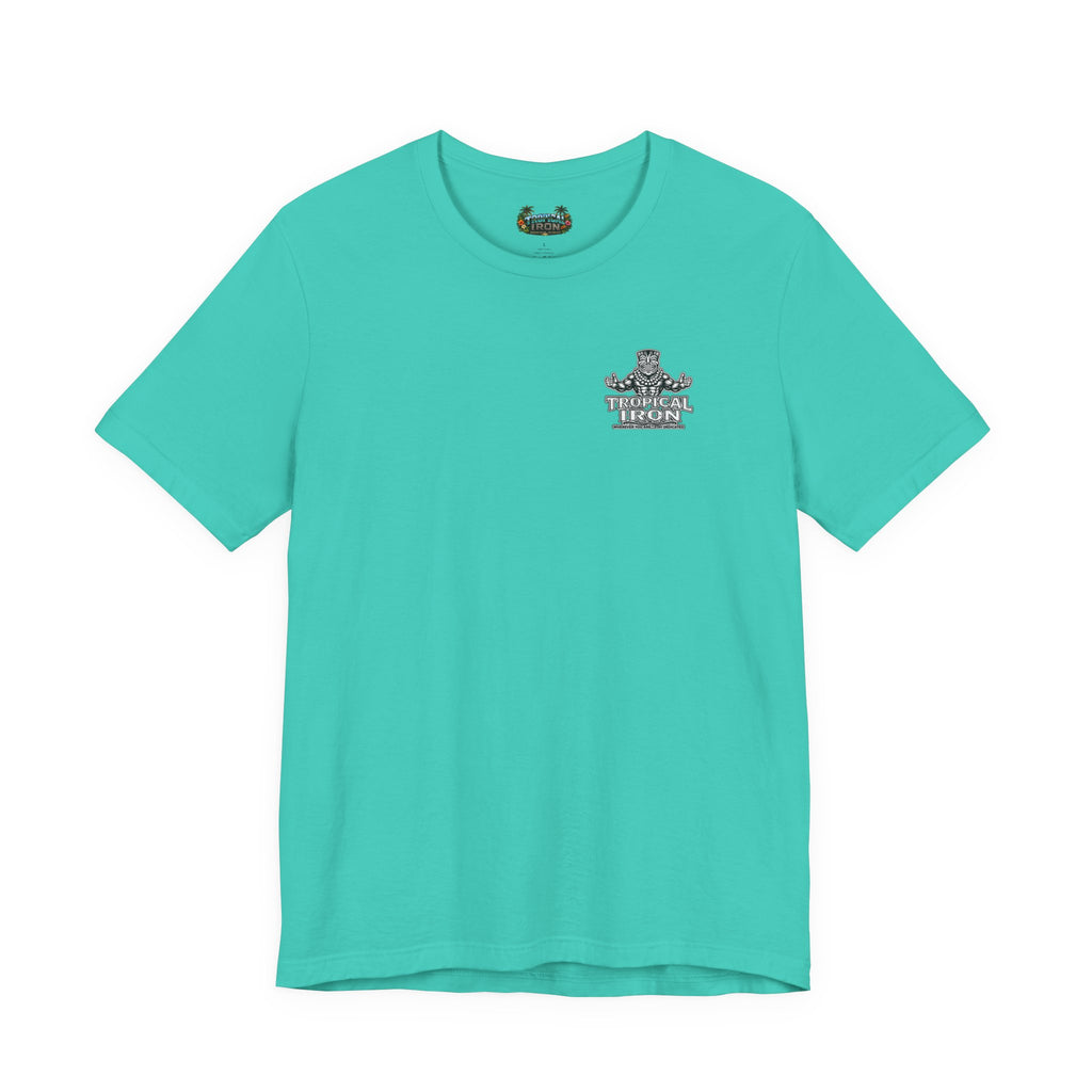 Tropical Iron Graphic Tee — Hawaiian Surf Vintage Sunset Shirt
