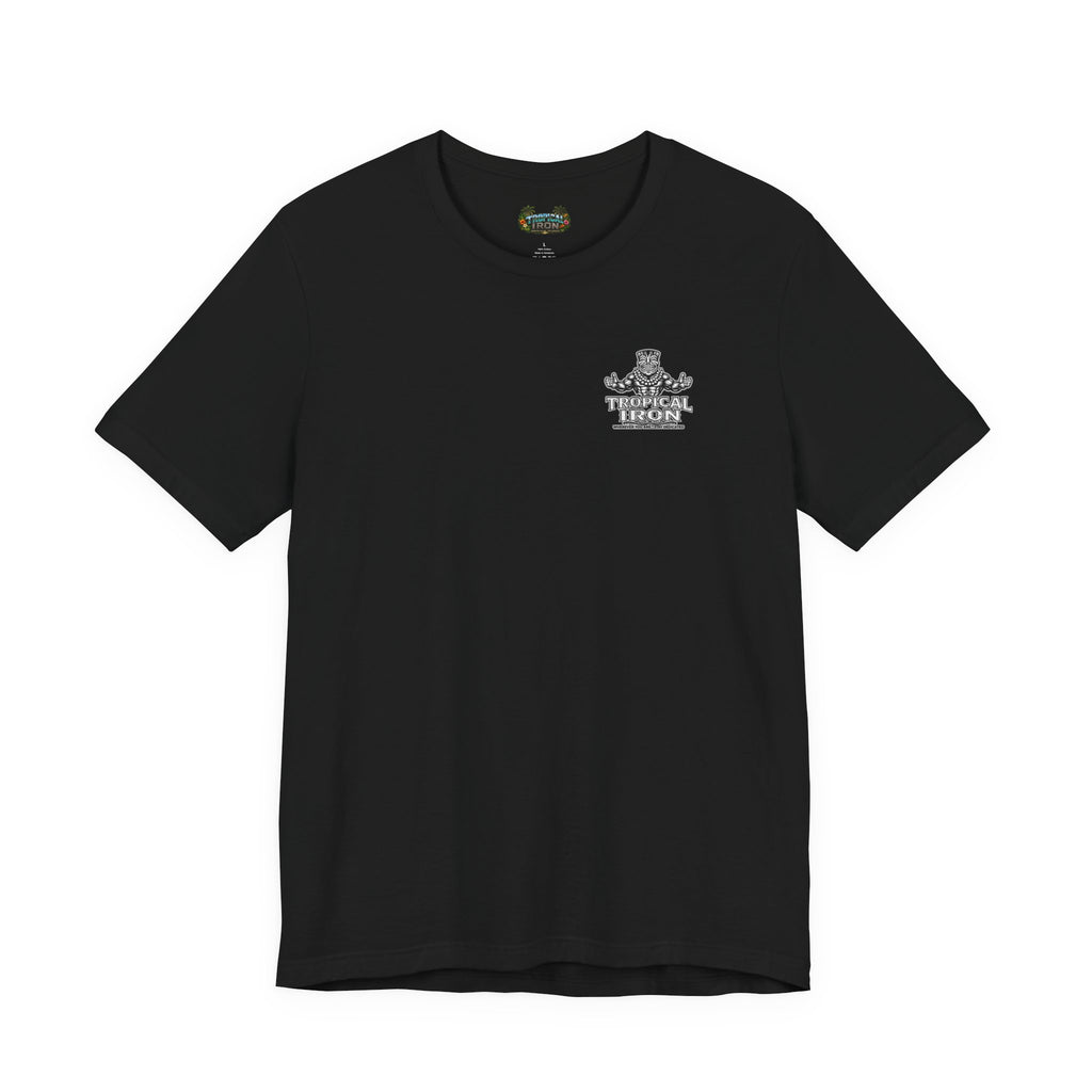 Tropical Iron Weightlifting Tiki — Island Tiki Strength Gym Shirt