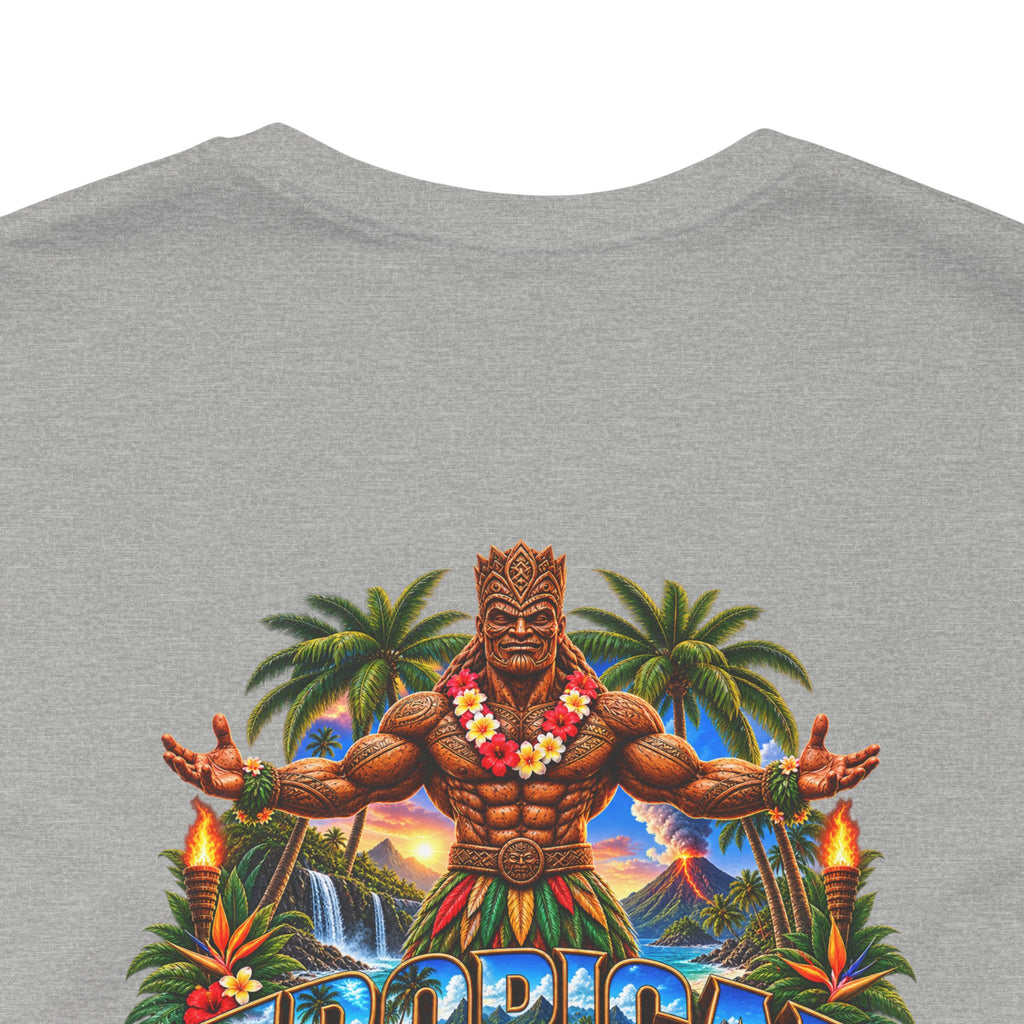 Tiki Guardian Tee — 'Protect the Island' Tropical Graphic T-Shirt