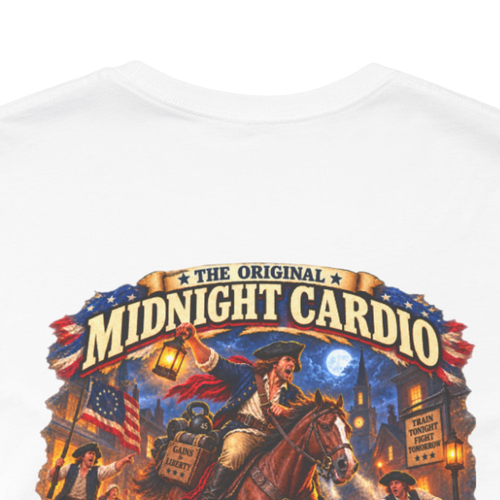 Tropical Night Concert T‑Shirt — "Midnight Cardio the british are coming so is leg day"