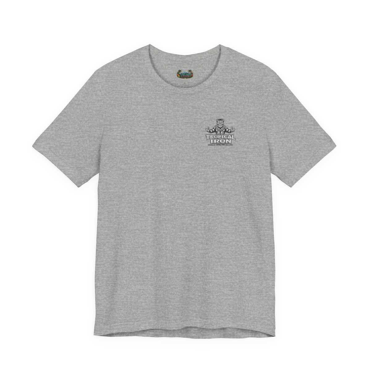 Tropical Island Crewneck Tee — 'Paradise Strong' Graphic T-Shirt