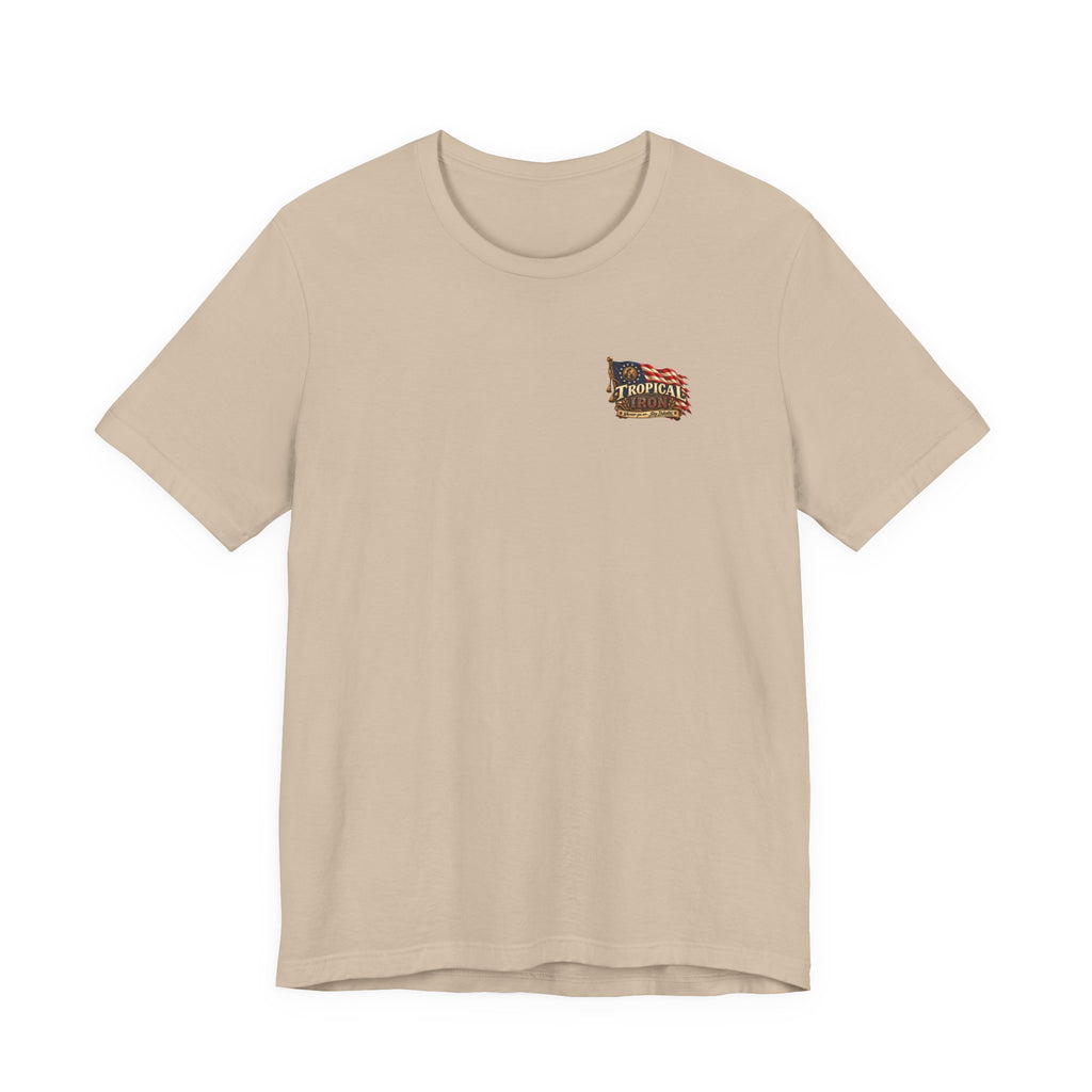 Tropical Iron Band Graphic Tee — "Fife Drums & Dumbrells" Vintage Concert T‑Shirt