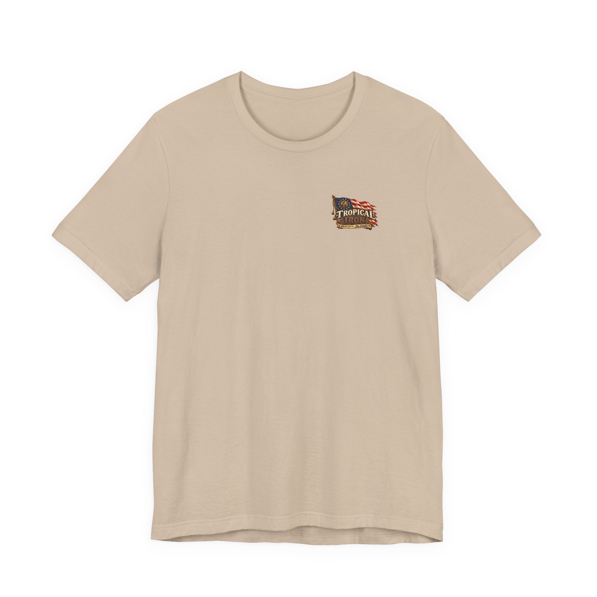 Tropical Iron Band Graphic Tee — "Fife Drums & Dumbrells" Vintage Concert T‑Shirt