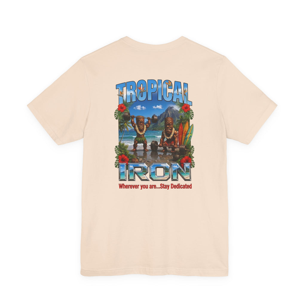 Tropical Iron Beach T-Shirt – 'Tropical Iron' Vintage Surf Crew Tee