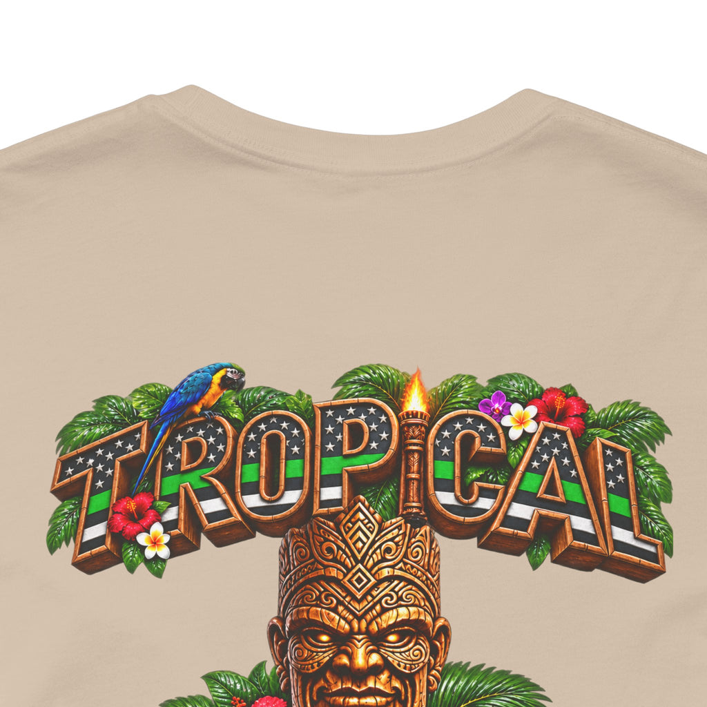 Tropical Strength Gym Tee — "Stay Dedicated" T-Shirt