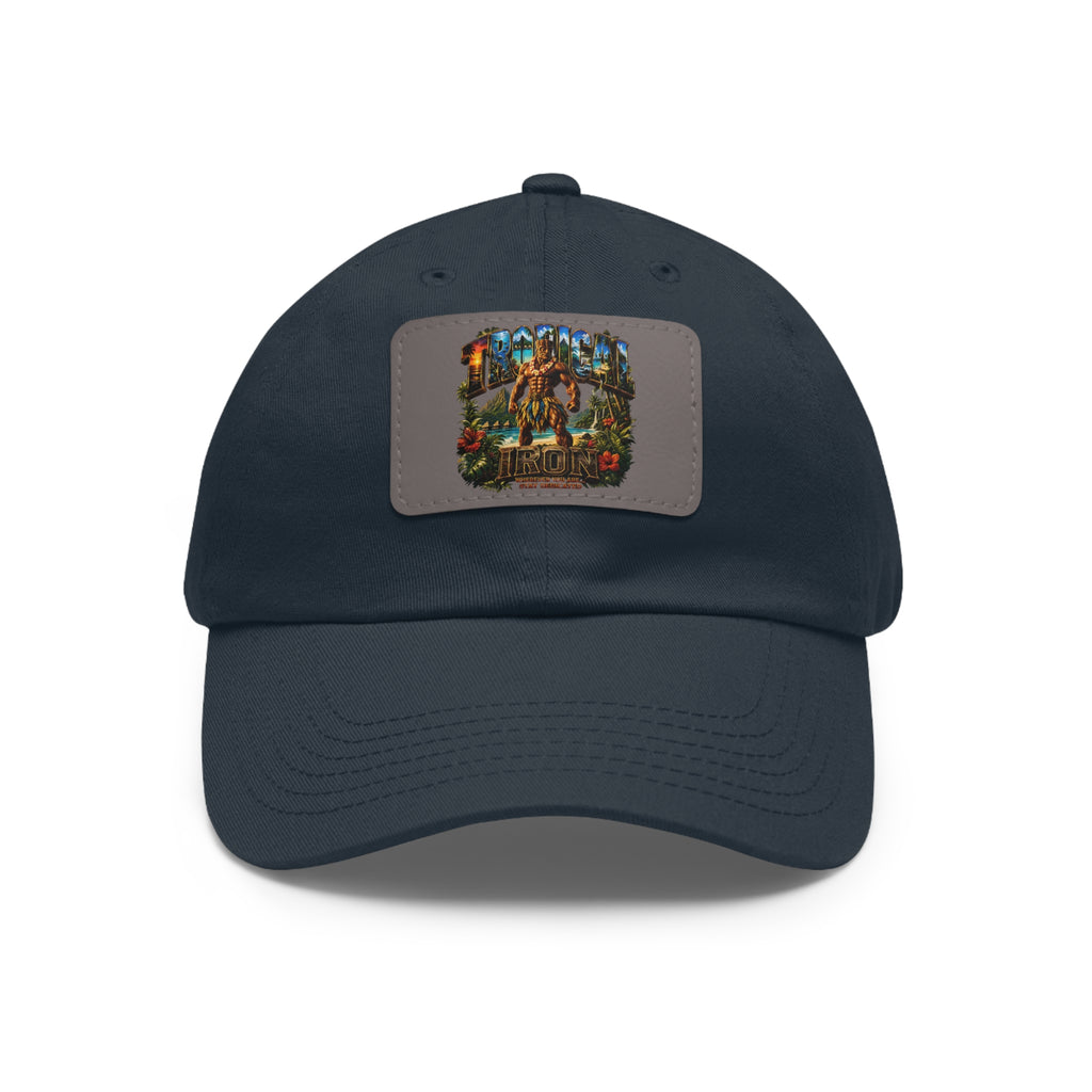 Vintage Hunting Scene Dad Hat with Leather Patch