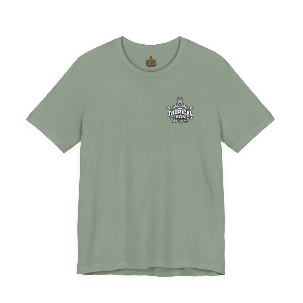 Tropical Iron Weightlifting Tiki — Island Tiki Strength Gym Shirt