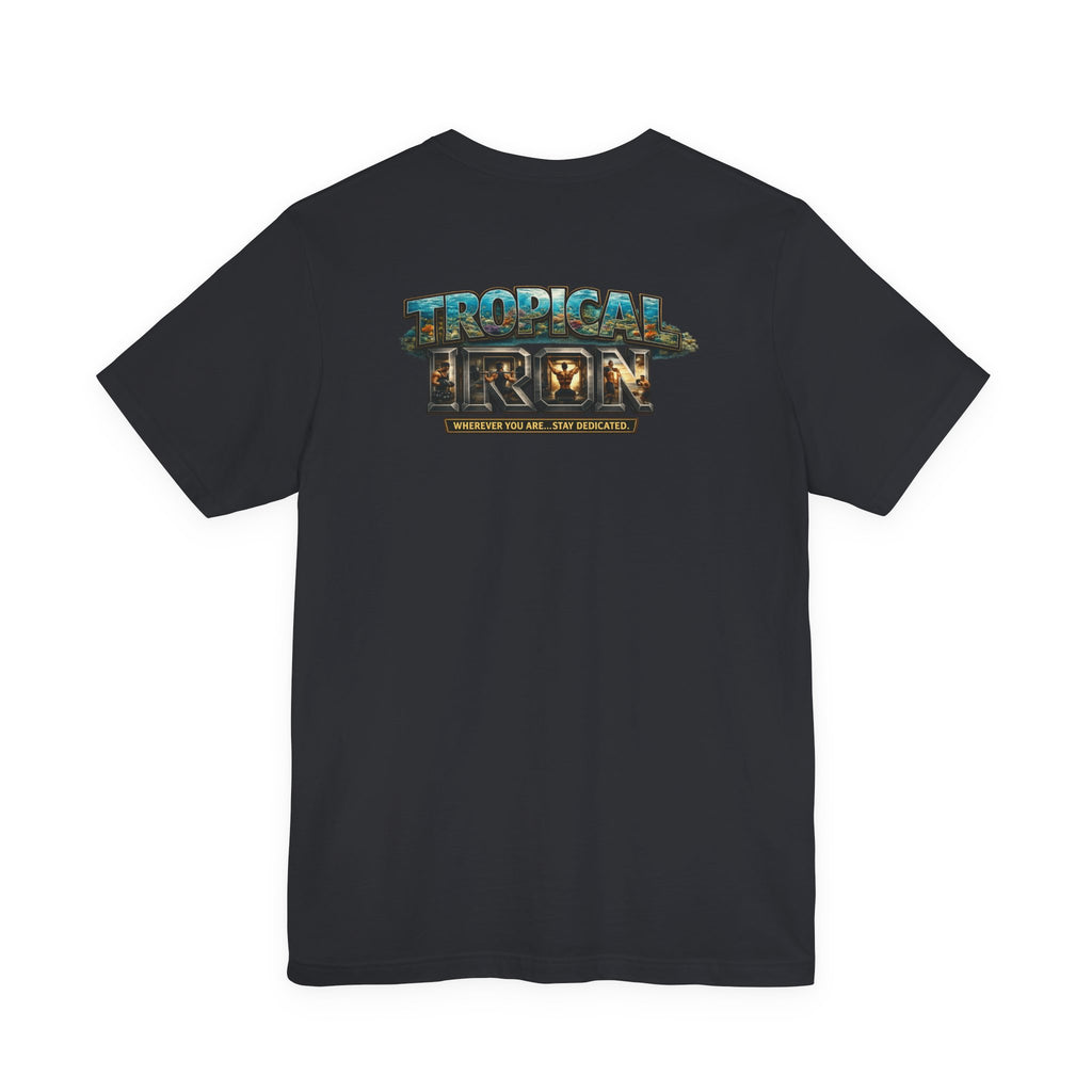 Tropical Iron Graphic T‑Shirt — Vintage Surf Beach Crew Tee