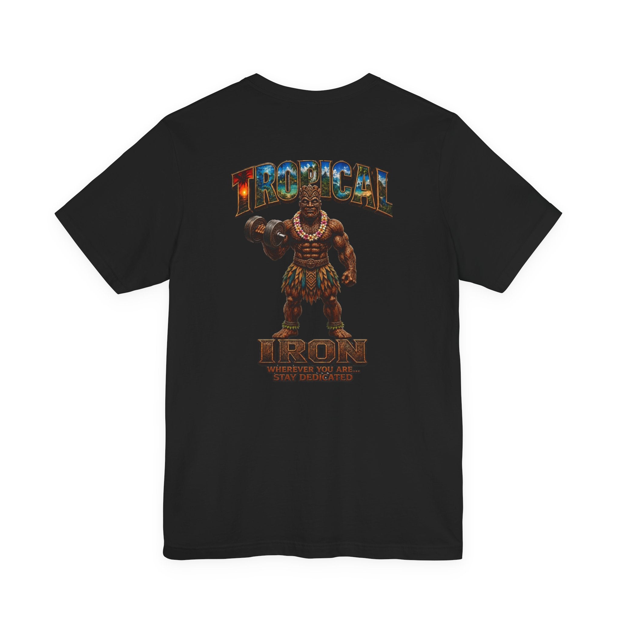 Tropical Iron Muscle T-Shirt — Vintage Hawaiian Weightlifting Tee  single pose