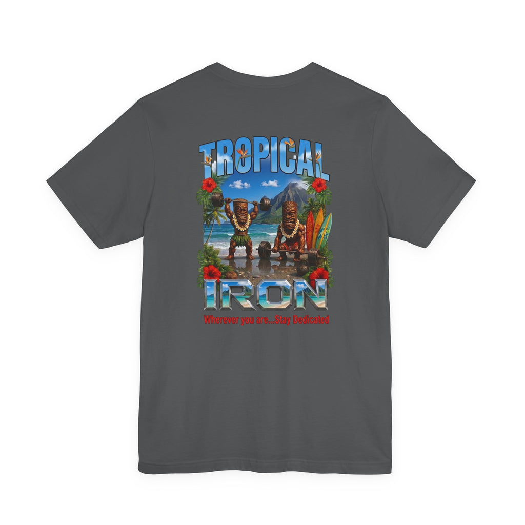 Tropical Iron Beach T-Shirt – 'Tropical Iron' Vintage Surf Crew Tee