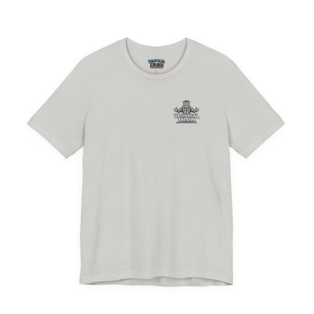 Tropical Iron Beach T-Shirt – 'Tropical Iron' Vintage Surf Crew Tee