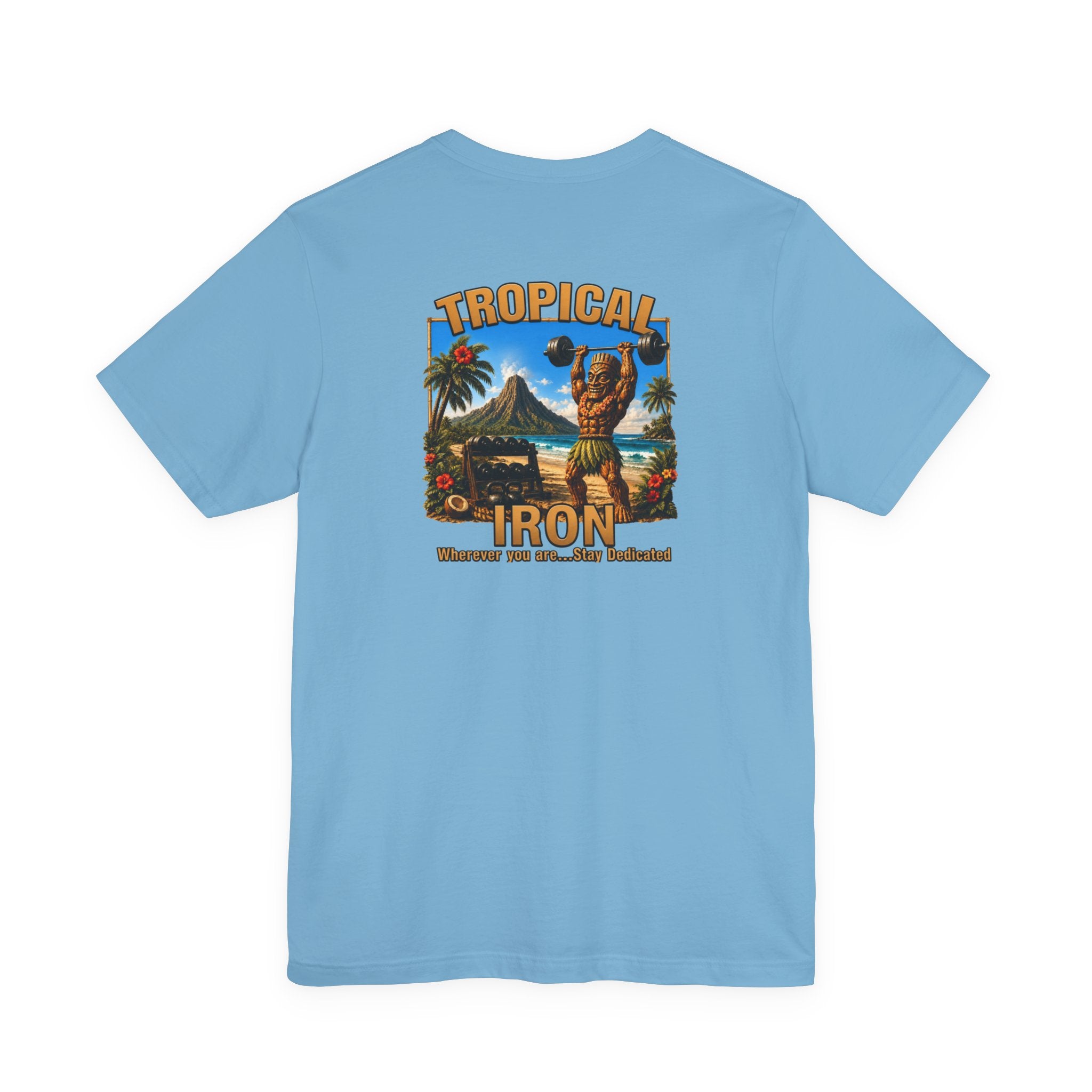 Tropical Iron Beach T-Shirt – Vintage Hawaiian Surf Hula Design