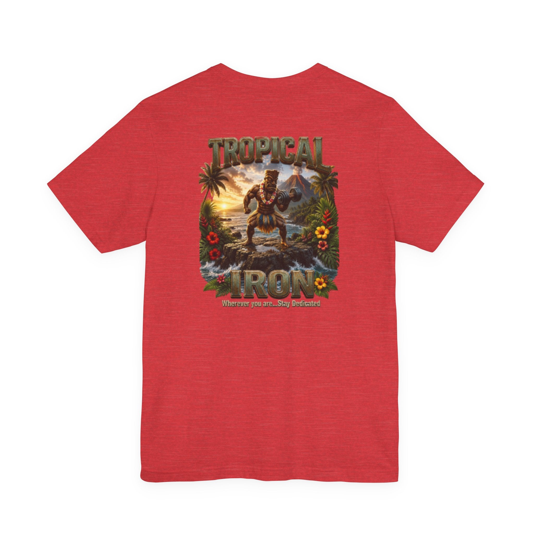 Tropical Iron Graphic Tee — Hawaiian Surf Vintage Sunset Shirt
