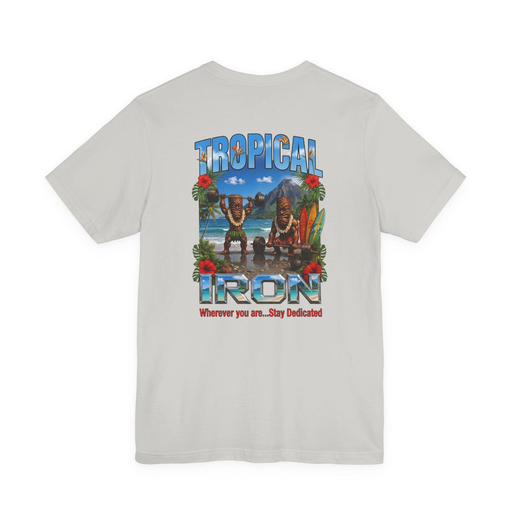 Tropical Iron Beach T-Shirt – 'Tropical Iron' Vintage Surf Crew Tee