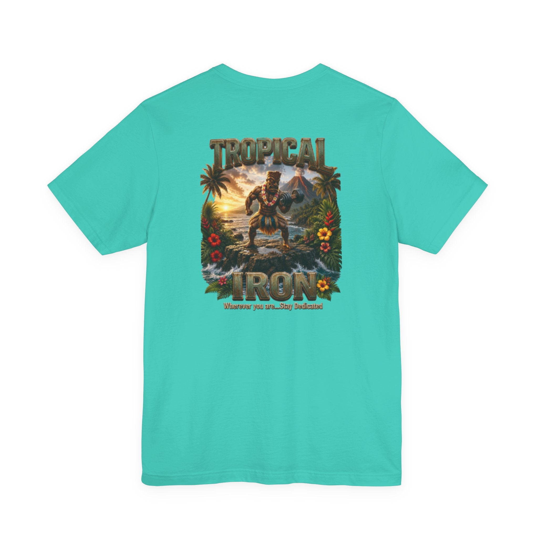 Tropical Iron Graphic Tee — Hawaiian Surf Vintage Sunset Shirt