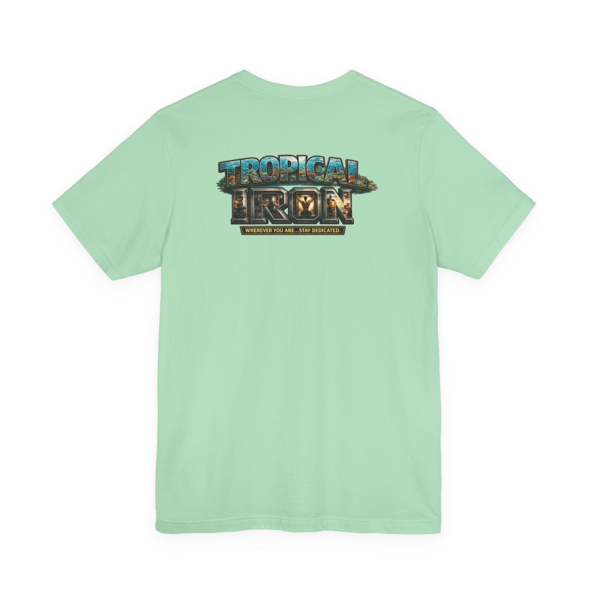 Tropical Iron Graphic T‑Shirt — Vintage Surf Beach Crew Tee