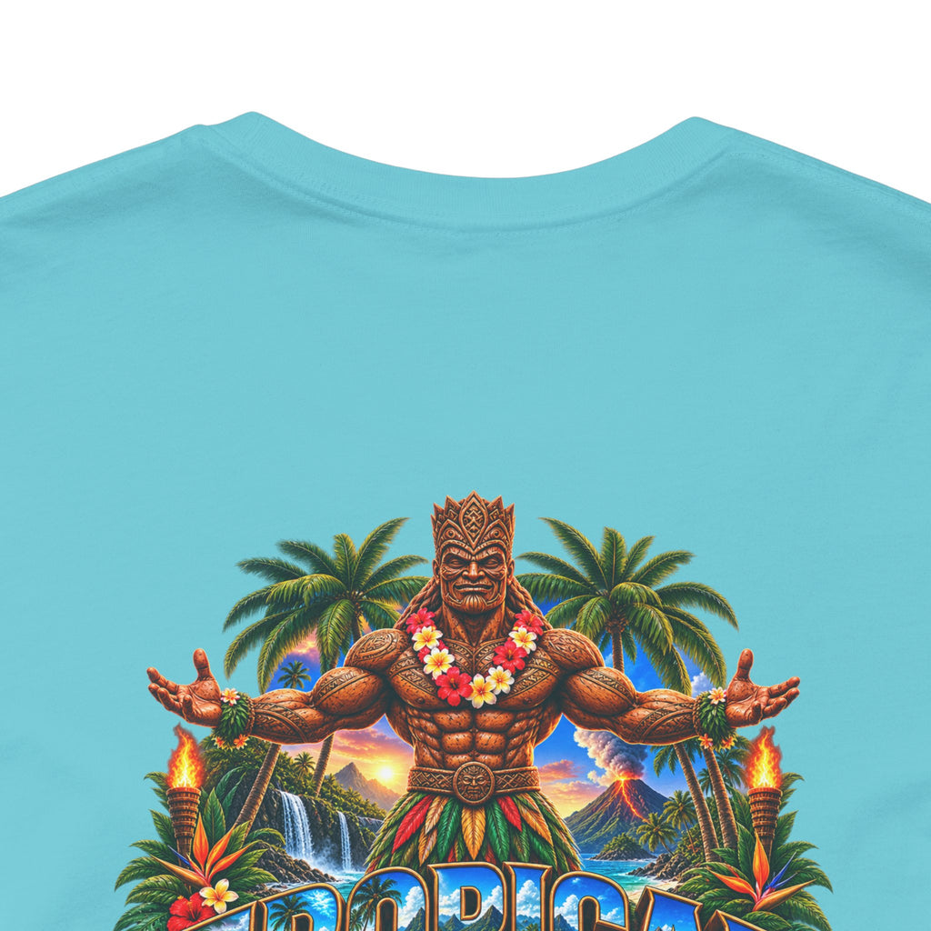 Tiki Guardian Tee — 'Protect the Island' Tropical Graphic T-Shirt