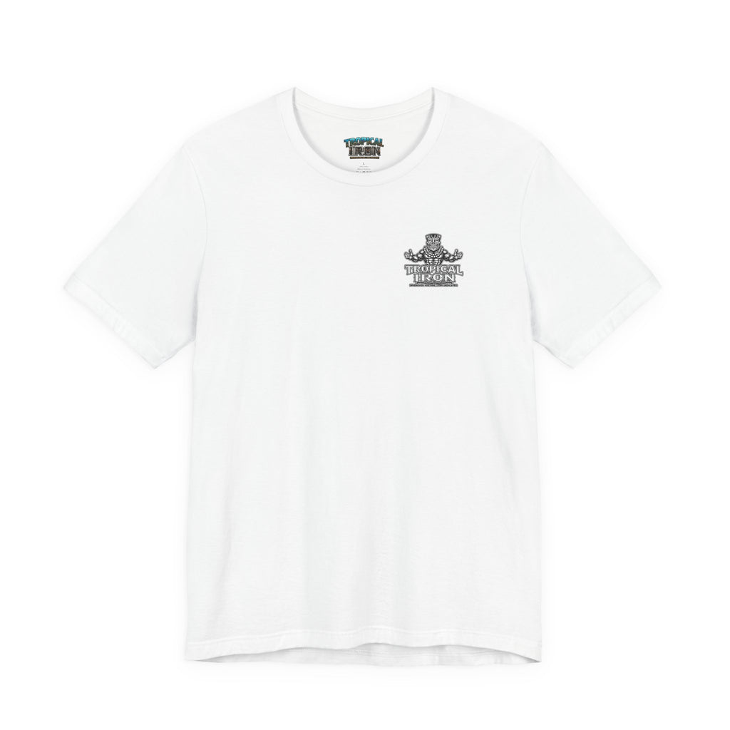 Tropical Iron Beach T-Shirt – 'Tropical Iron' Vintage Surf Crew Tee