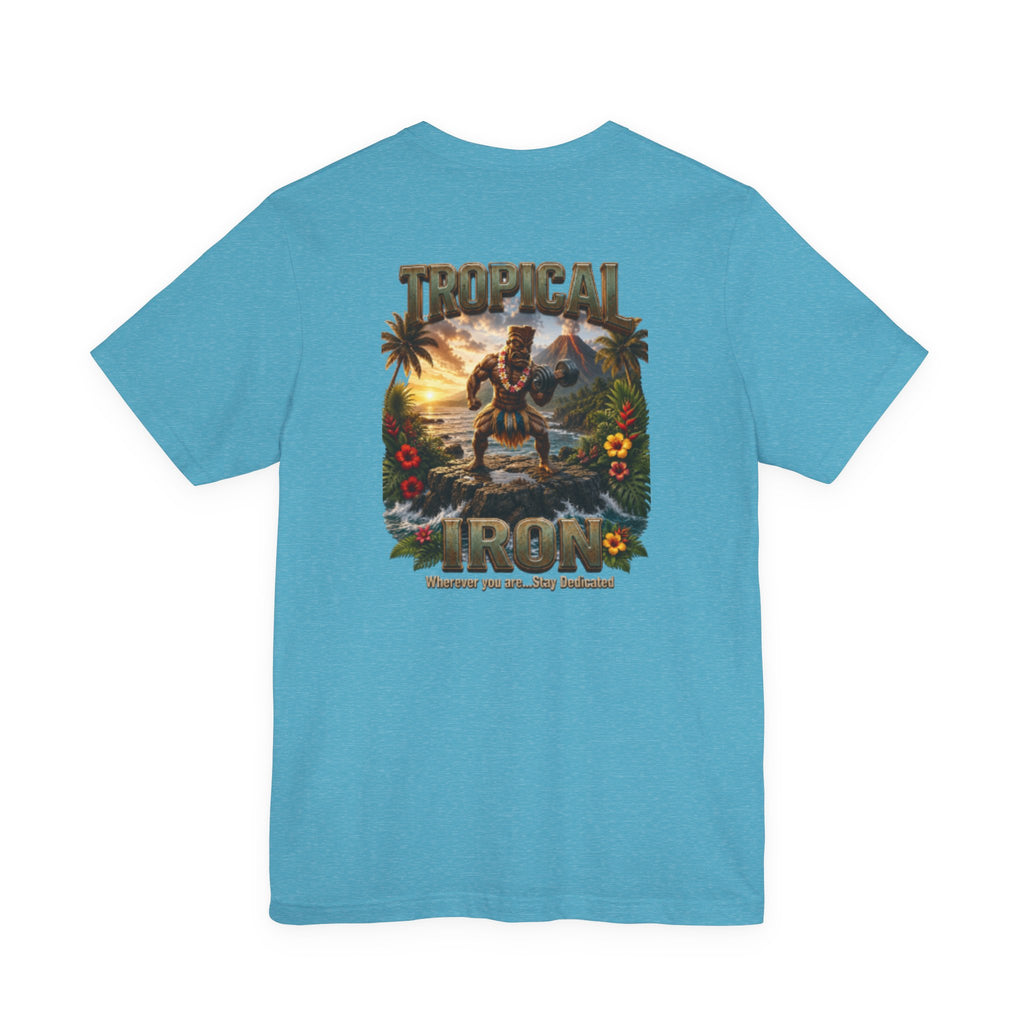 Tropical Iron Graphic Tee — Hawaiian Surf Vintage Sunset Shirt