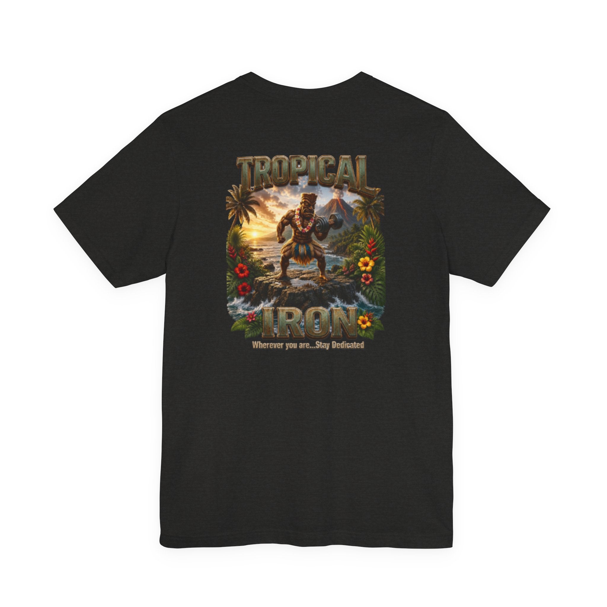 Tropical Iron Graphic Tee — Hawaiian Surf Vintage Sunset Shirt