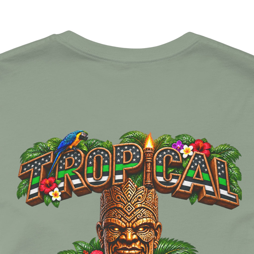 Tropical Strength Gym Tee — "Stay Dedicated" T-Shirt