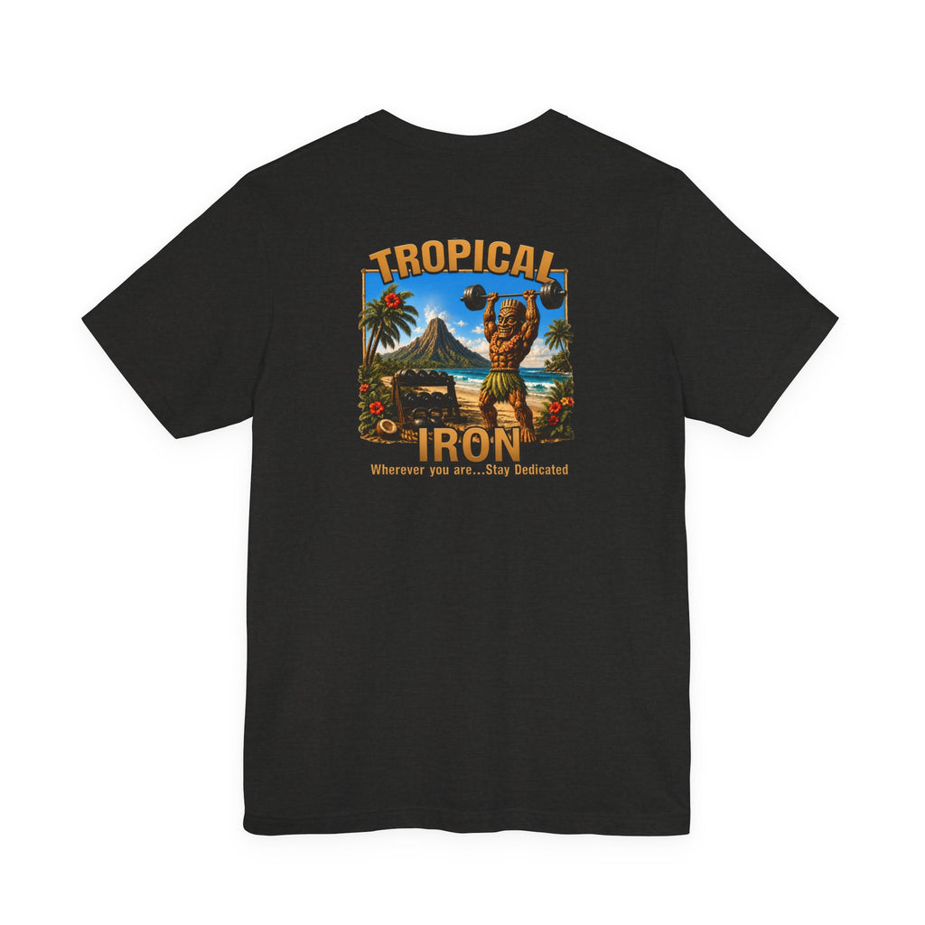 Tropical Iron Beach T-Shirt – Vintage Hawaiian Surf Hula Design