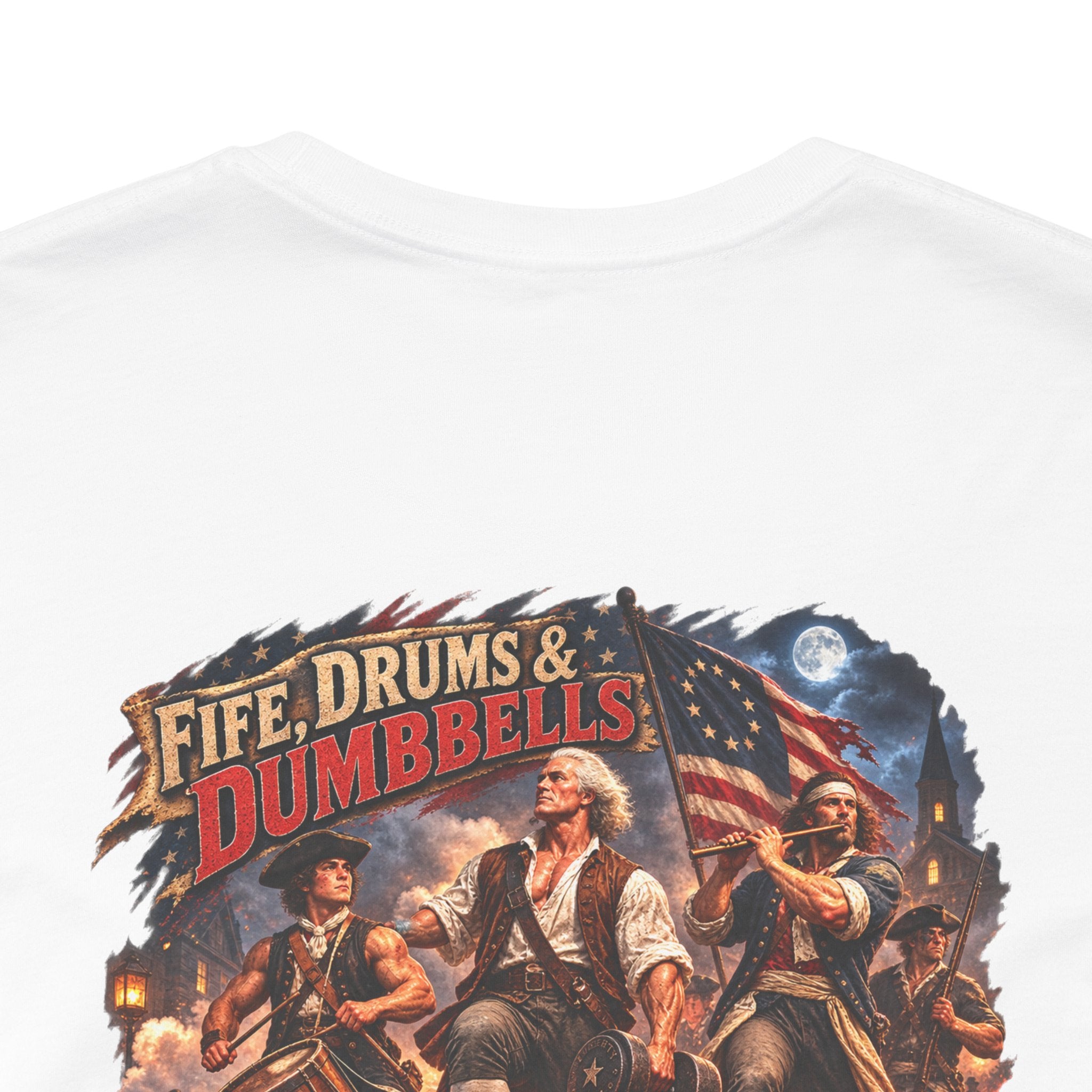 Tropical Iron Band Graphic Tee — "Fife Drums & Dumbrells" Vintage Concert T‑Shirt
