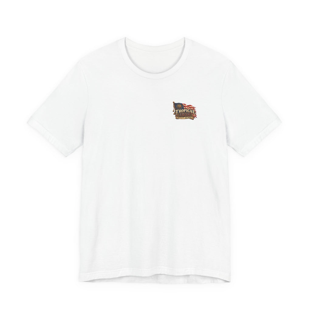 Tropical Iron Band Graphic Tee — "Fife Drums & Dumbrells" Vintage Concert T‑Shirt