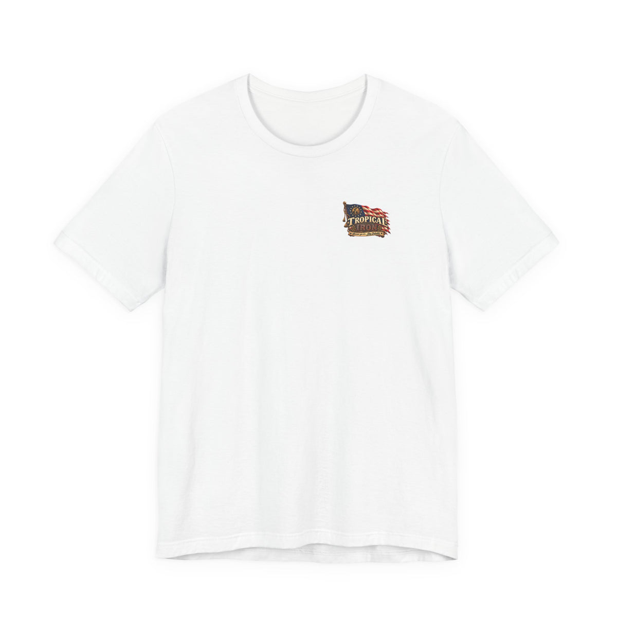 Tropical Iron Band Graphic Tee — "Fife Drums & Dumbrells" Vintage Concert T‑Shirt