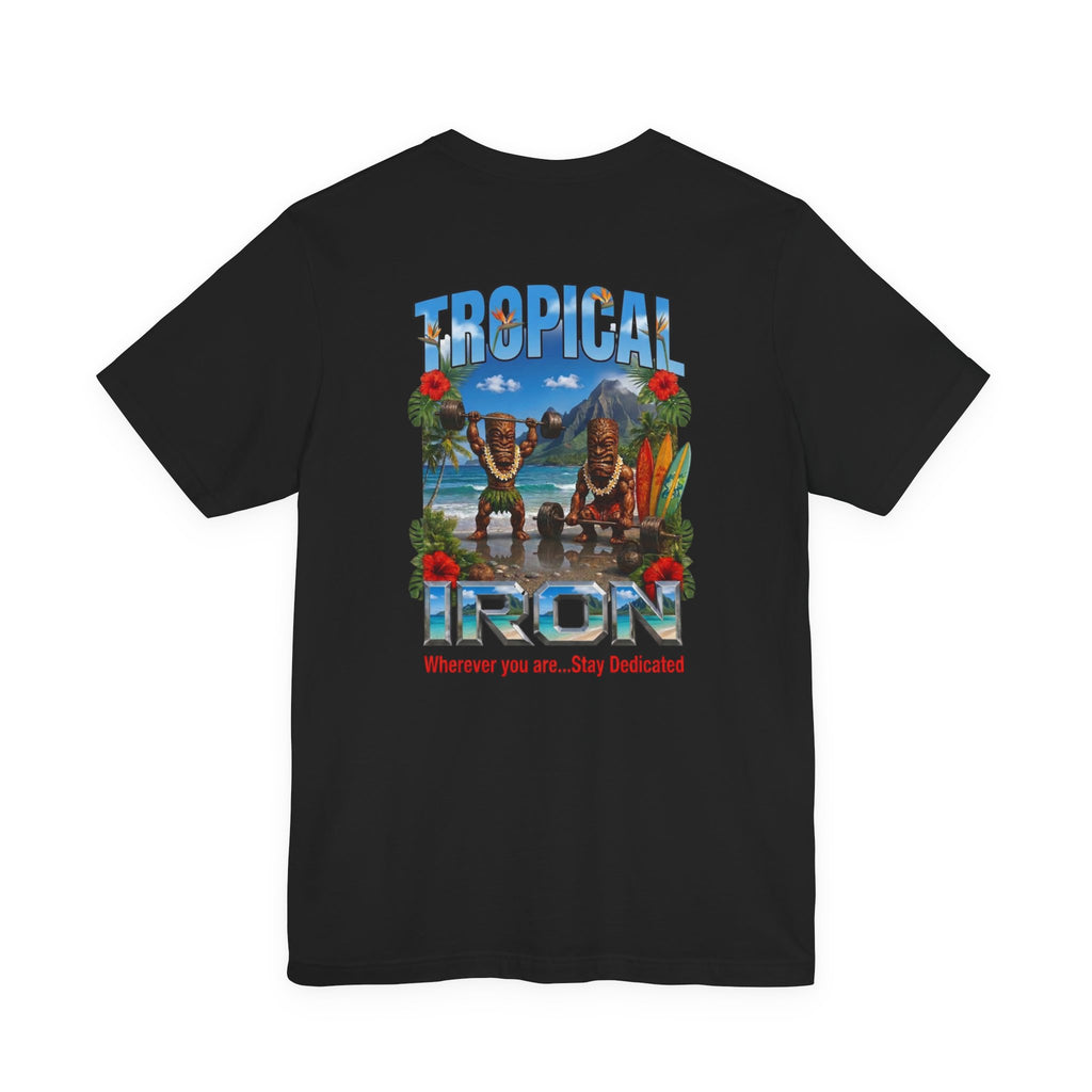 Tropical Iron Beach T-Shirt – 'Tropical Iron' Vintage Surf Crew Tee