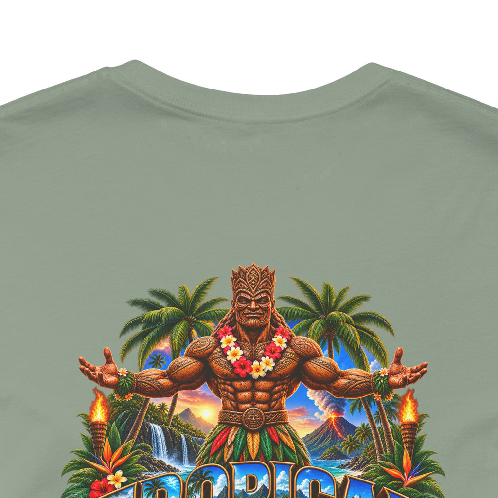 Tiki Guardian Tee — 'Protect the Island' Tropical Graphic T-Shirt