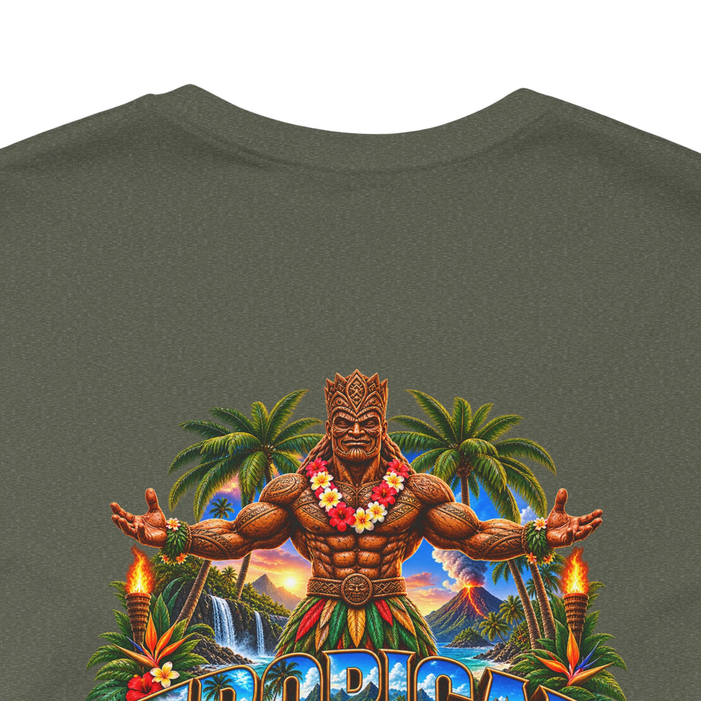 Tiki Guardian Tee — 'Protect the Island' Tropical Graphic T-Shirt
