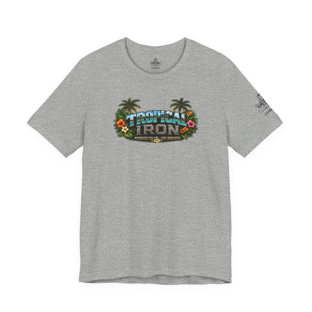 Tropical Iron Graphic Tee — Vintage Surf Palm Beach T-Shirt