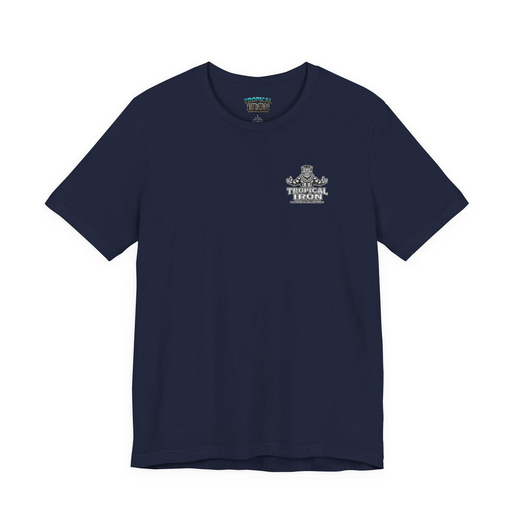 Tropical Iron Beach T-Shirt – 'Tropical Iron' Vintage Surf Crew Tee