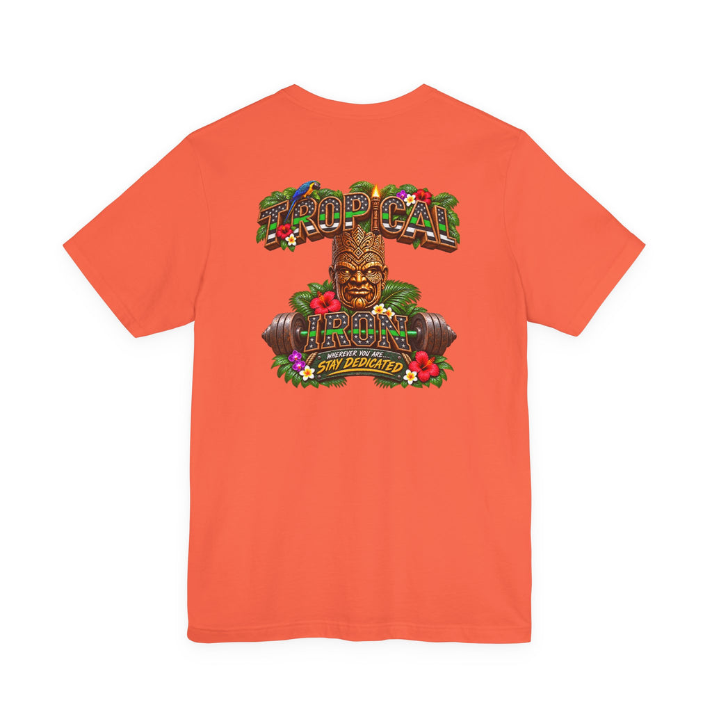 Tropical Strength Gym Tee — "Stay Dedicated" T-Shirt