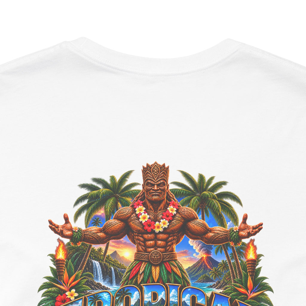 Tiki Guardian Tee — 'Protect the Island' Tropical Graphic T-Shirt