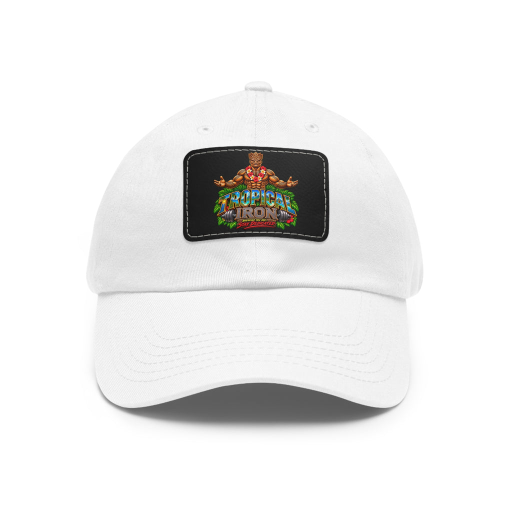 Dad Hat — Rustic Leather Patch 'Tactical Iron' Logo Cap