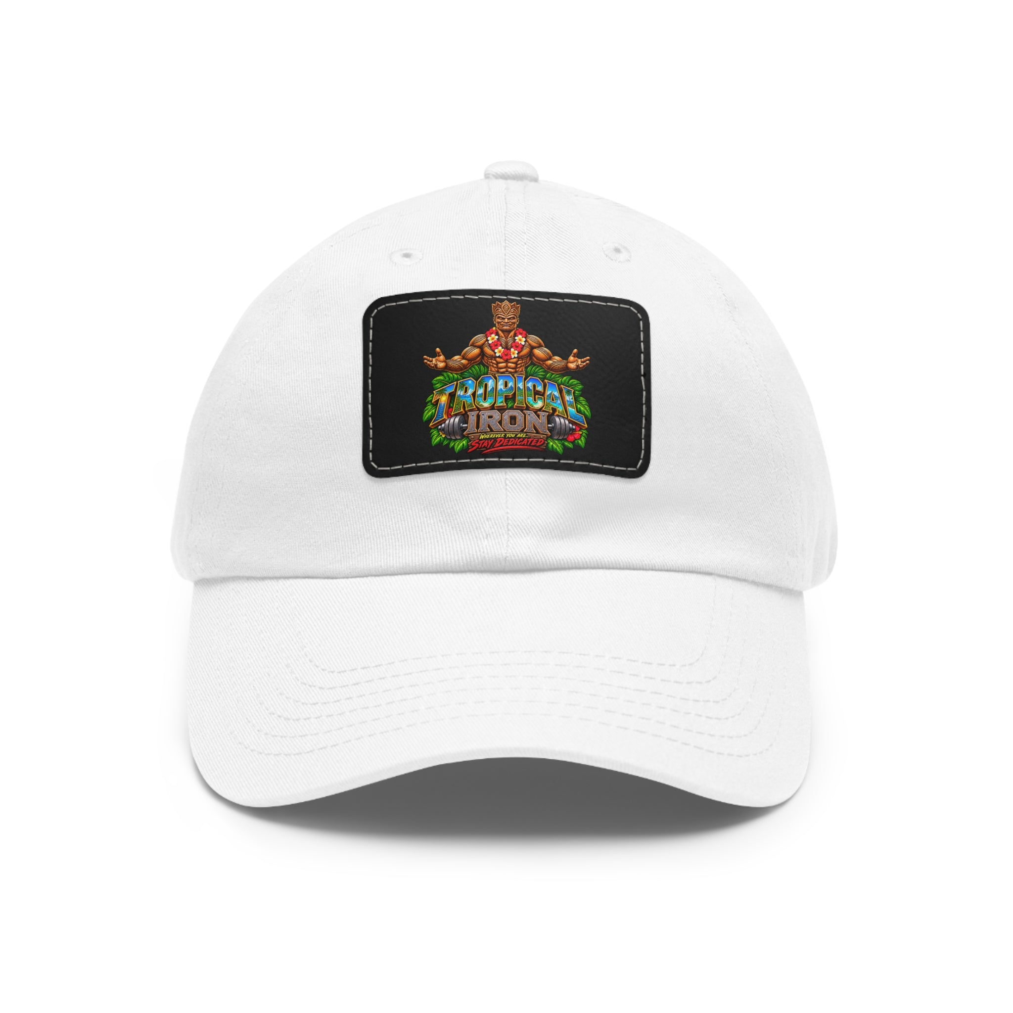 Dad Hat — Rustic Leather Patch 'Tactical Iron' Logo Cap